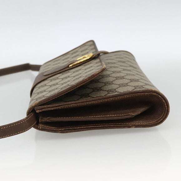 GUCCI GG Supreme Shoulder Bag PVC Beige Gold 904 02 050 Auth BAZ445