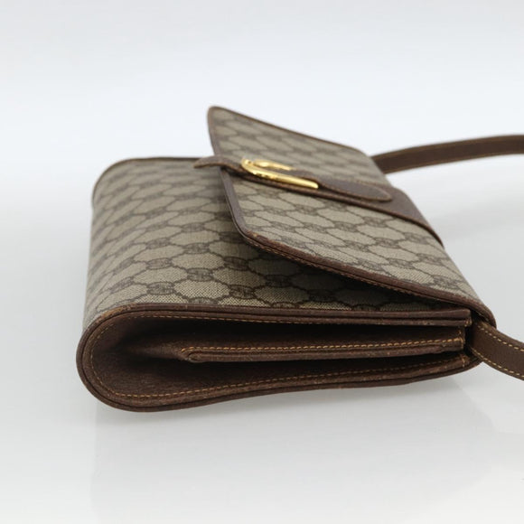 GUCCI GG Supreme Shoulder Bag PVC Beige Gold 904 02 050 Auth BAZ445