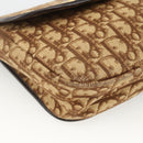 Christian Dior Trotter Canvas Shoulder Bag Beige Gold Auth BAZ447-11