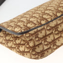 Christian Dior Trotter Canvas Shoulder Bag Beige Gold Auth BAZ447-13