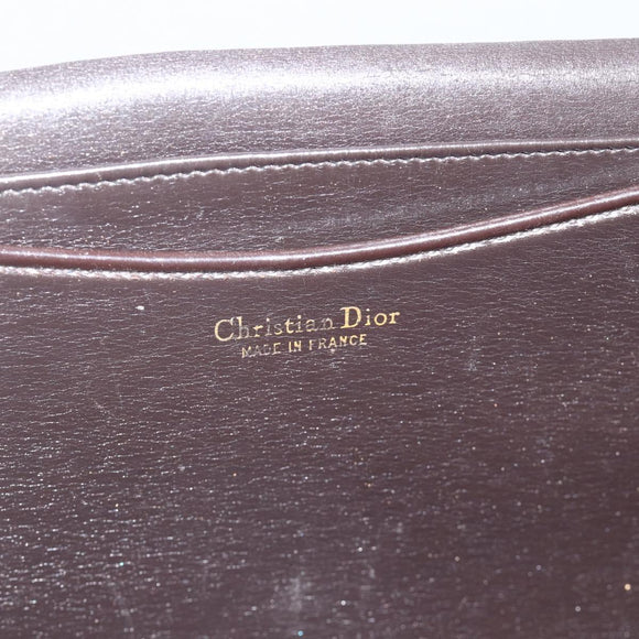 Christian Dior Trotter Canvas Shoulder Bag Beige Gold Auth BAZ447