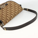Christian Dior Trotter Canvas Shoulder Bag Beige Gold Auth BAZ447-7