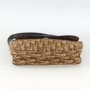 Christian Dior Trotter Canvas Shoulder Bag Beige Gold Auth BAZ447-9