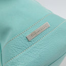 TIFFANY&Co. Hand Bag Canvas Leather 2way Turquoise Blue Silver Auth BAZ448-18