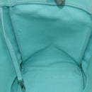 TIFFANY&Co. Hand Bag Canvas Leather 2way Turquoise Blue Silver Auth BAZ448-20