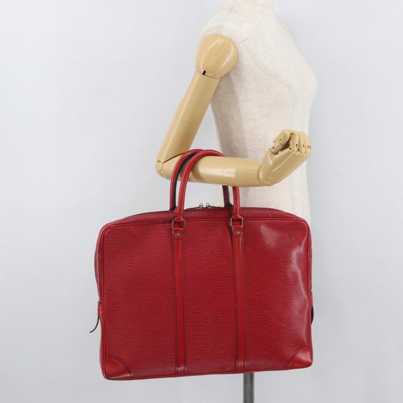 LOUIS VUITTON Epi Porte Documents Voyage Business Bag Red M54477 LV Auth BAZ449
