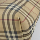 BURBERRY Nova Check Tote Bag PVC Leather Beige Silver Auth BAZ452-14