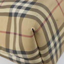 BURBERRY Nova Check Tote Bag PVC Leather Beige Silver Auth BAZ452-9