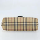BURBERRY Nova Check Tote Bag PVC Leather Beige Silver Auth BAZ452-5