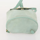 Salvatore Ferragamo Gancini Backpack Suede Green Gold Auth BAZ453-11