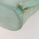 Salvatore Ferragamo Gancini Backpack Suede Green Gold Auth BAZ453-14