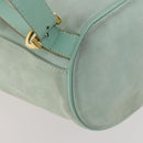 Salvatore Ferragamo Gancini Backpack Suede Green Gold Auth BAZ453-15