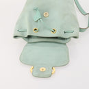 Salvatore Ferragamo Gancini Backpack Suede Green Gold Auth BAZ453-18