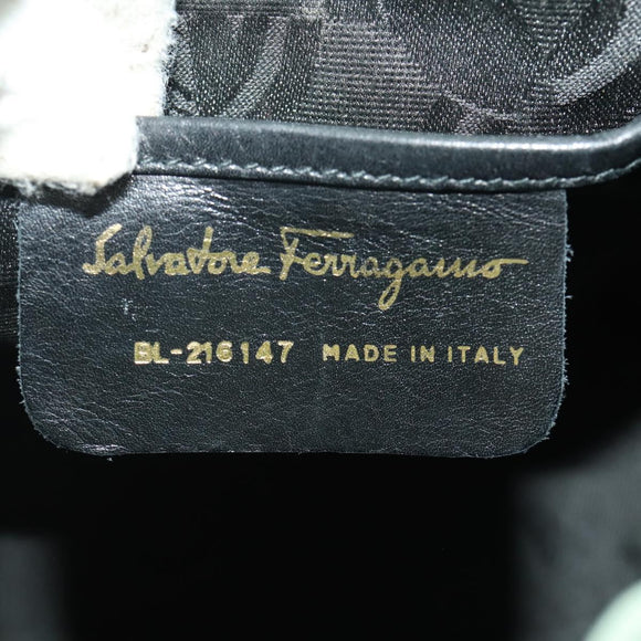 Salvatore Ferragamo Gancini Backpack Suede Green Gold Auth BAZ453