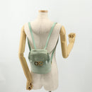 Salvatore Ferragamo Gancini Backpack Suede Green Gold Auth BAZ453-24