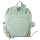 Salvatore Ferragamo Gancini Backpack Suede Green Gold Auth BAZ453-3