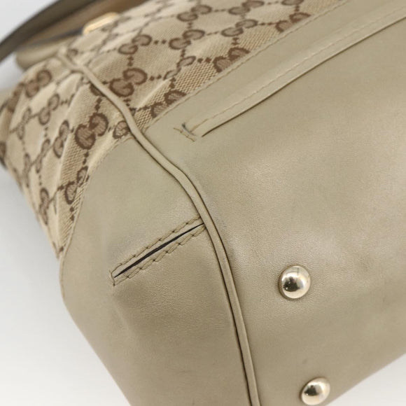 GUCCI GG Canvas Pretty Hand Bag 2way Beige Gold 269894 Auth BAZ454
