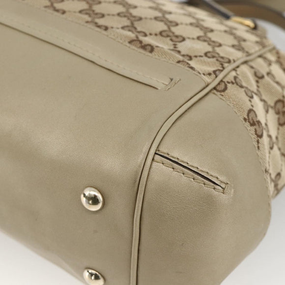 GUCCI GG Canvas Pretty Hand Bag 2way Beige Gold 269894 Auth BAZ454