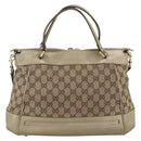 GUCCI GG Canvas Pretty Hand Bag 2way Beige Gold 269894 Auth BAZ454-2