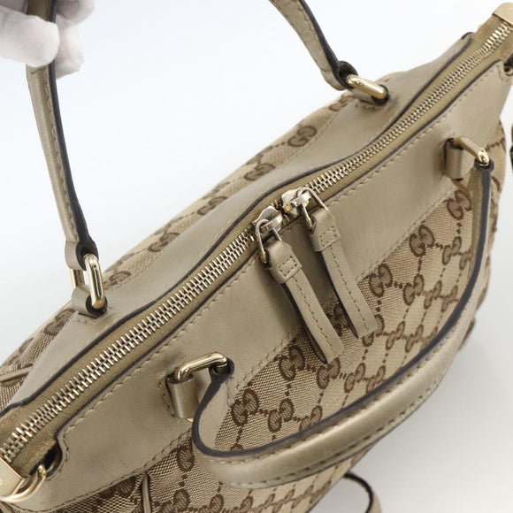GUCCI GG Canvas Pretty Hand Bag 2way Beige Gold 269894 Auth BAZ454