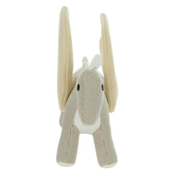 HERMES Epope Dragon Stuffed Canvas Light Beige Ivory Auth BAZ459M