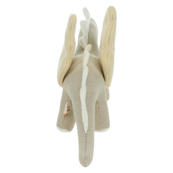 HERMES Epope Dragon Stuffed Canvas Light Beige Ivory Auth BAZ459M