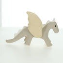 HERMES Epope Dragon Stuffed Canvas Light Beige Ivory Auth BAZ459M-4