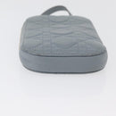 Christian Dior Cannage Phone Pouch Chain Shoulder Bag Lamb Skin Gray Auth BAZ467-5