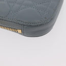Christian Dior Cannage Phone Pouch Chain Shoulder Bag Lamb Skin Gray Auth BAZ467-16