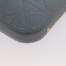 Christian Dior Cannage Phone Pouch Chain Shoulder Bag Lamb Skin Gray Auth BAZ467-17