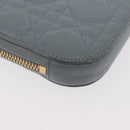 Christian Dior Cannage Phone Pouch Chain Shoulder Bag Lamb Skin Gray Auth BAZ467-18