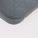 Christian Dior Cannage Phone Pouch Chain Shoulder Bag Lamb Skin Gray Auth BAZ467-19