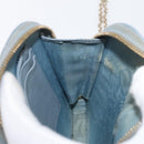 Christian Dior Cannage Phone Pouch Chain Shoulder Bag Lamb Skin Gray Auth BAZ467-22