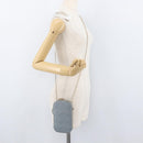 Christian Dior Cannage Phone Pouch Chain Shoulder Bag Lamb Skin Gray Auth BAZ467-25
