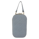 Christian Dior Cannage Phone Pouch Chain Shoulder Bag Lamb Skin Gray Auth BAZ467-13