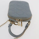 Christian Dior Cannage Phone Pouch Chain Shoulder Bag Lamb Skin Gray Auth BAZ467-6