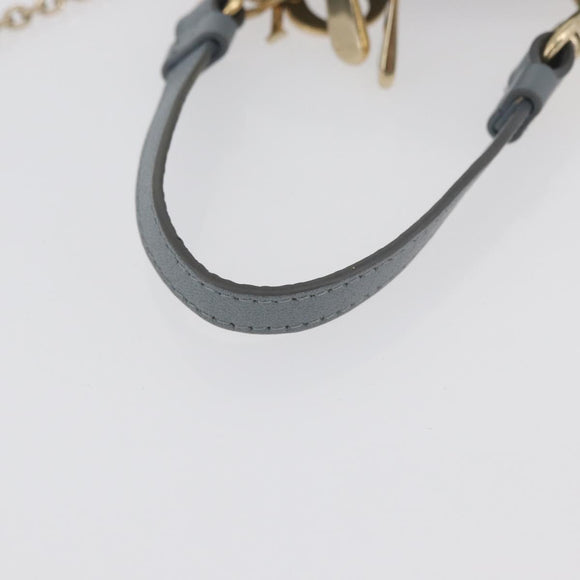 Christian Dior Cannage Phone Pouch Chain Shoulder Bag Lamb Skin Gray Auth BAZ467