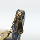 LOUIS VUITTON Monogram Denim Pochette Cles Coin Purse Blue M95343 Auth BAZ468A-9