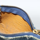 LOUIS VUITTON Monogram Denim Pochette Cles Coin Purse Blue M95343 Auth BAZ468A-17