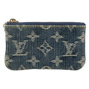LOUIS VUITTON Monogram Denim Pochette Cles Coin Purse Blue M95343 Auth BAZ468A-13