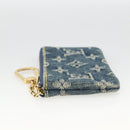 LOUIS VUITTON Monogram Denim Pochette Cles Coin Purse Blue M95343 Auth BAZ468A-4
