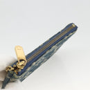 LOUIS VUITTON Monogram Denim Pochette Cles Coin Purse Blue M95343 Auth BAZ468A-5
