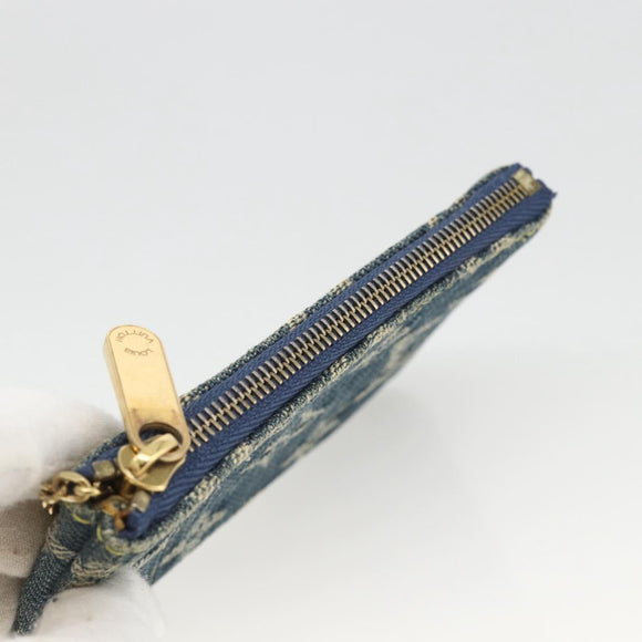 LOUIS VUITTON Monogram Denim Pochette Cles Coin Purse Blue M95343 Auth BAZ468A