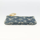 LOUIS VUITTON Monogram Denim Pochette Cles Coin Purse Blue M95343 Auth BAZ468A-7