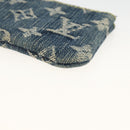 LOUIS VUITTON Monogram Denim Pochette Cles Coin Purse Blue M95343 Auth BAZ468A-8