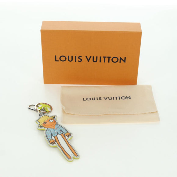 LOUIS VUITTON Monogram Porte Cles LV Scarecrow Charm Yellow MP2922 Auth BAZ470M