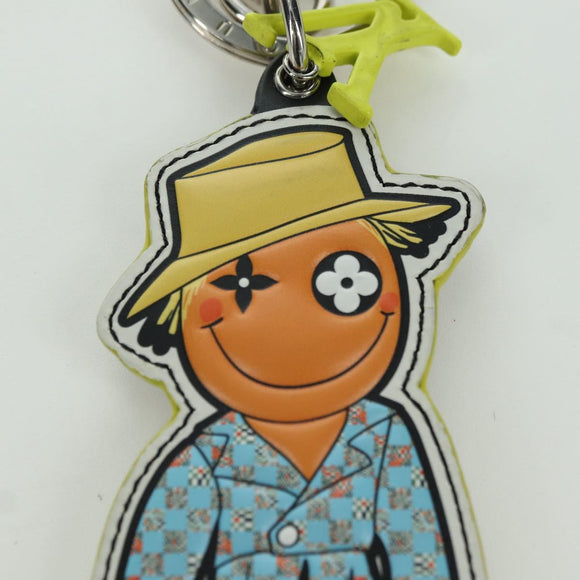 LOUIS VUITTON Monogram Porte Cles LV Scarecrow Charm Yellow MP2922 Auth BAZ470M