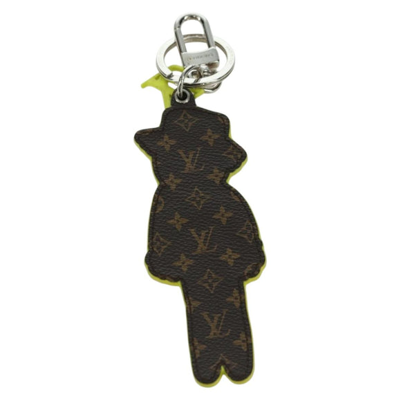 LOUIS VUITTON Monogram Porte Cles LV Scarecrow Charm Yellow MP2922 Auth BAZ470M