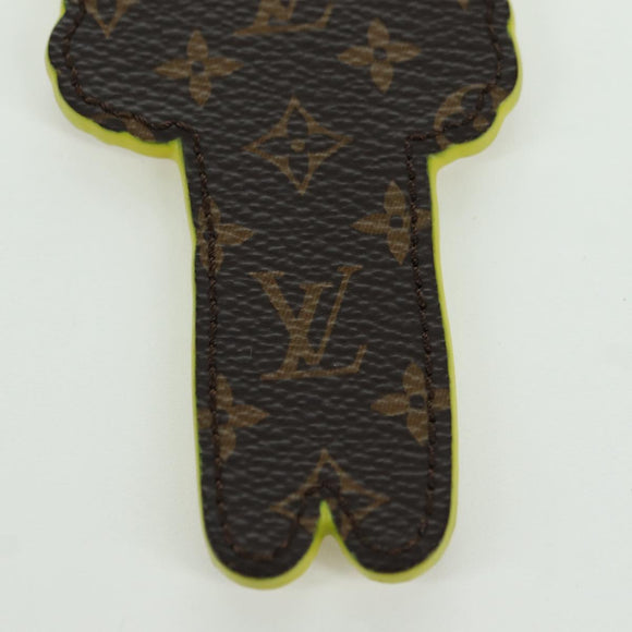 LOUIS VUITTON Monogram Porte Cles LV Scarecrow Charm Yellow MP2922 Auth BAZ470M