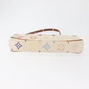 LOUIS VUITTON Monogram Multicolor Pochette Pouch White M92649 LV Auth BAZ476-7